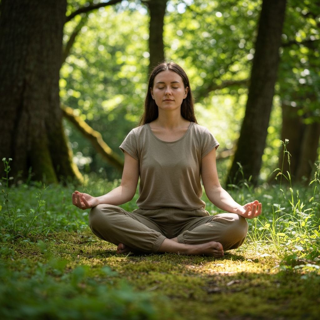 Person practicing wellness in nature